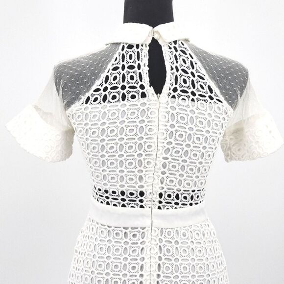 Little Star Korean Dress Womens Size XS White Lace Mesh Coquette Feminine Demure - Picture 7 of 16